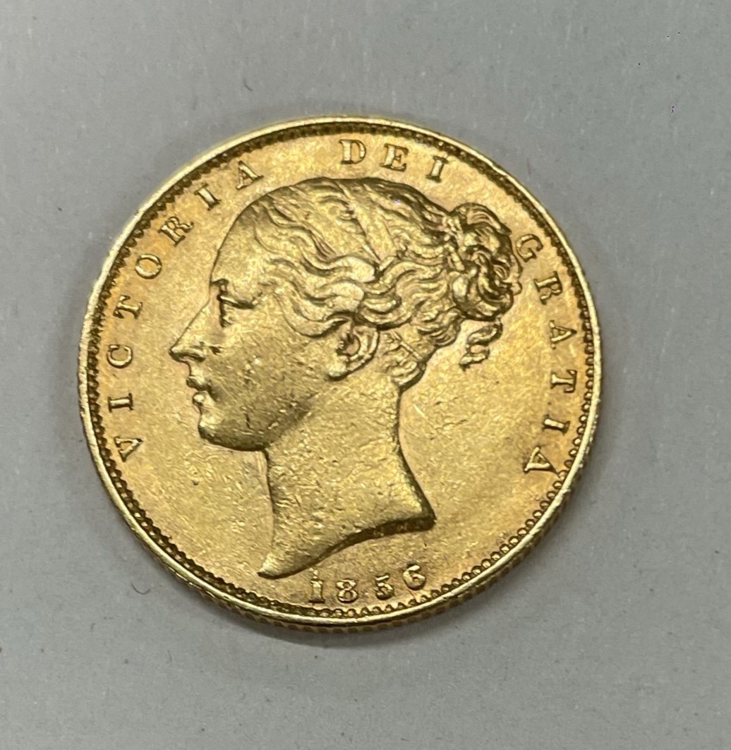 A very fine 1856 bun shield back Sovereign. - Image 2 of 2