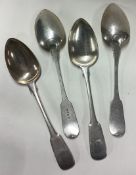 A rare set of four 19th Century Scottish Provincial silver tablespoons.