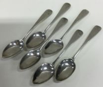 NEWCASTLE: A good set of six Georgian silver teaspoons.