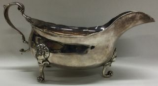 An 18th Century Provincial silver sauce boat. Maker's mark only. Stamped twice.