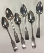 A set of six 19th Century Scottish Provincial silver teaspoons.