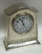 LIBERTY & CO: A silver and enamelled desk clock. Birmingham 1912.