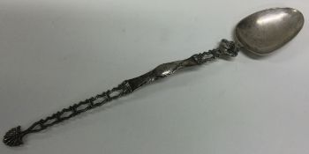 A 19th Century German silver figural spoon.