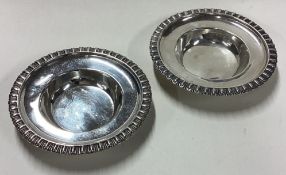 A fine pair of Georgian silver counter dishes. London 1806. By John Emes.