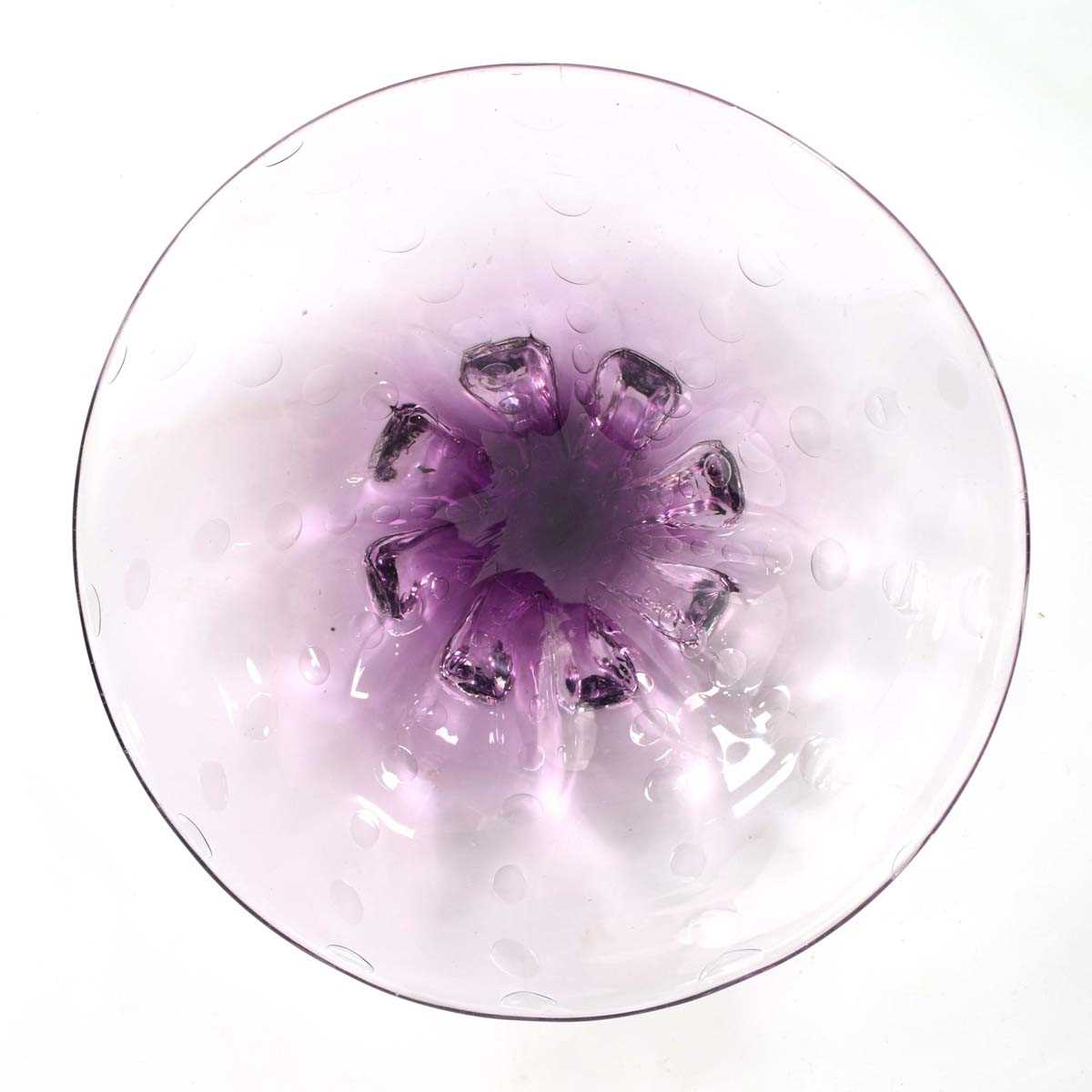 H.J. Dunn-Cooke for J. Powell, a 1930's amethyst glass bubble bowl, d. 22 cm - Image 2 of 2