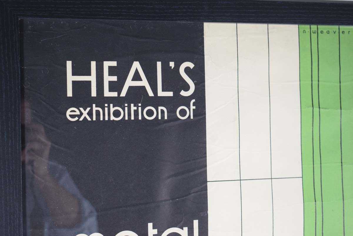 Norman Weaver (1913-1989) for Heals, a 1933 poster 'Heals Exhibition of Metal & Glass... Furniture - Image 5 of 8