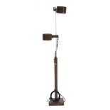 Ronald Homes for Conelight, a 1970's brown perspex adjustable twin-spot floor lamp