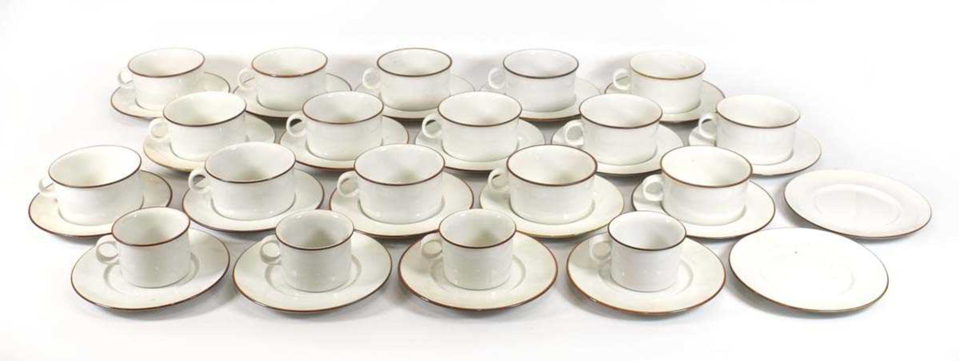 A group of Danish Royal Copenhagen cups and saucers decorated in the 'Domino' patternPicture does