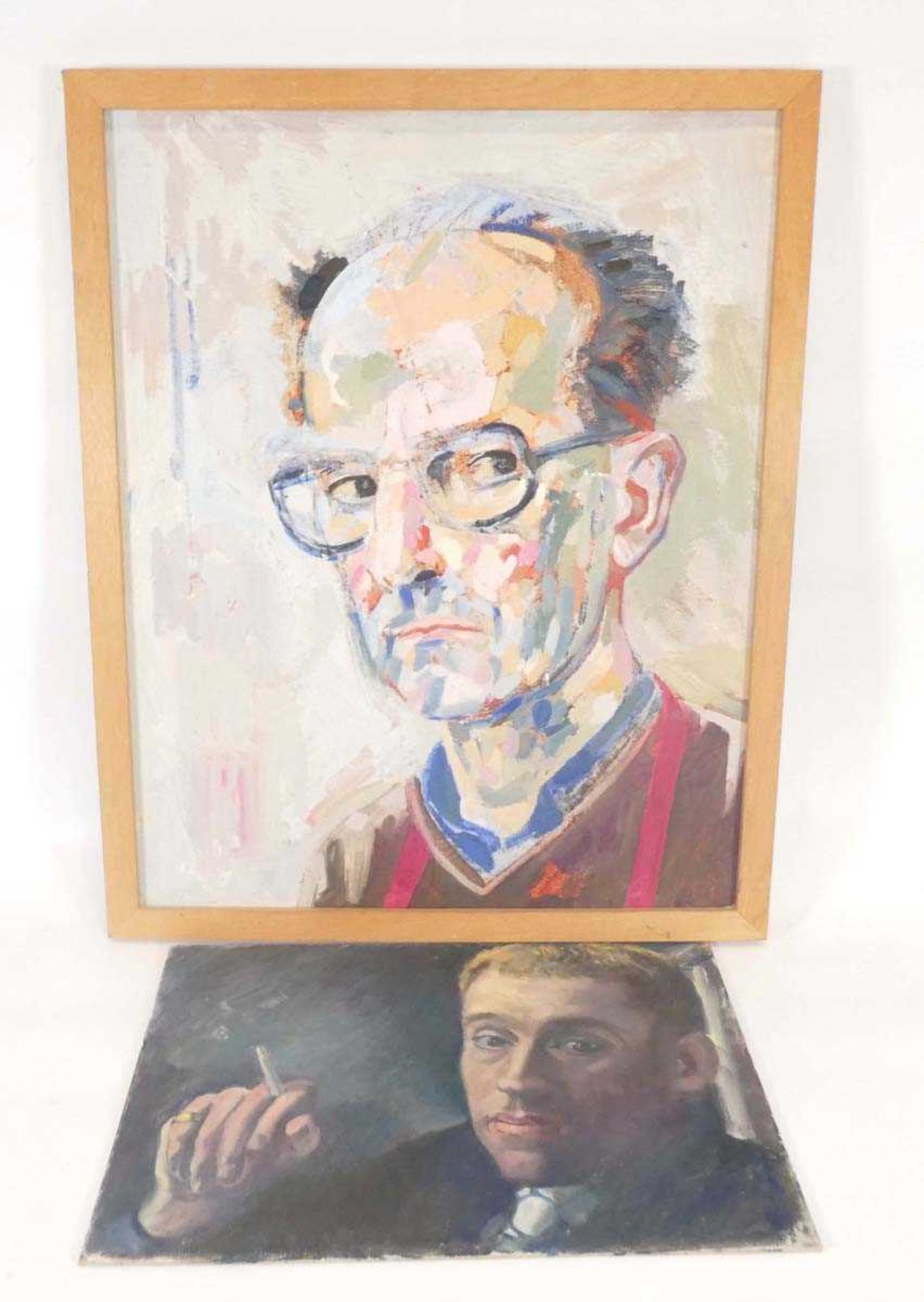 Conrad Lewis RCA (1922-2005), 'Self-Portrait',oil on canvas on board,54 x 44 cm,'Conrad - Image 2 of 5