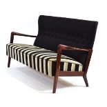 Soren Hansen for Fritz Hansen, a three-seater highback sofa, designed in the 1940's, 8000-Series,