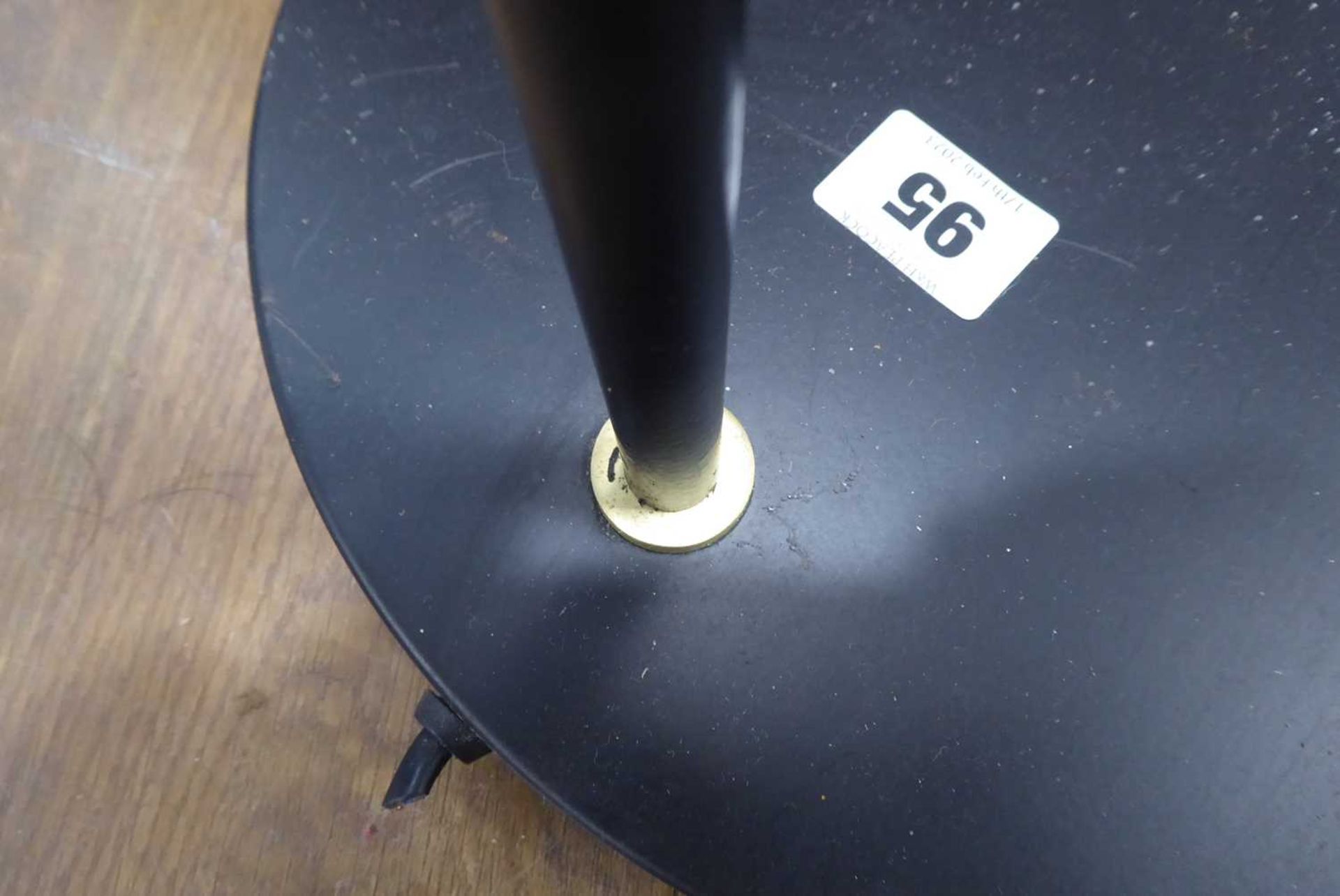 A Danish black and brass enamelled single spot floor lampLead cut to base. See image of Dansk - Image 12 of 16