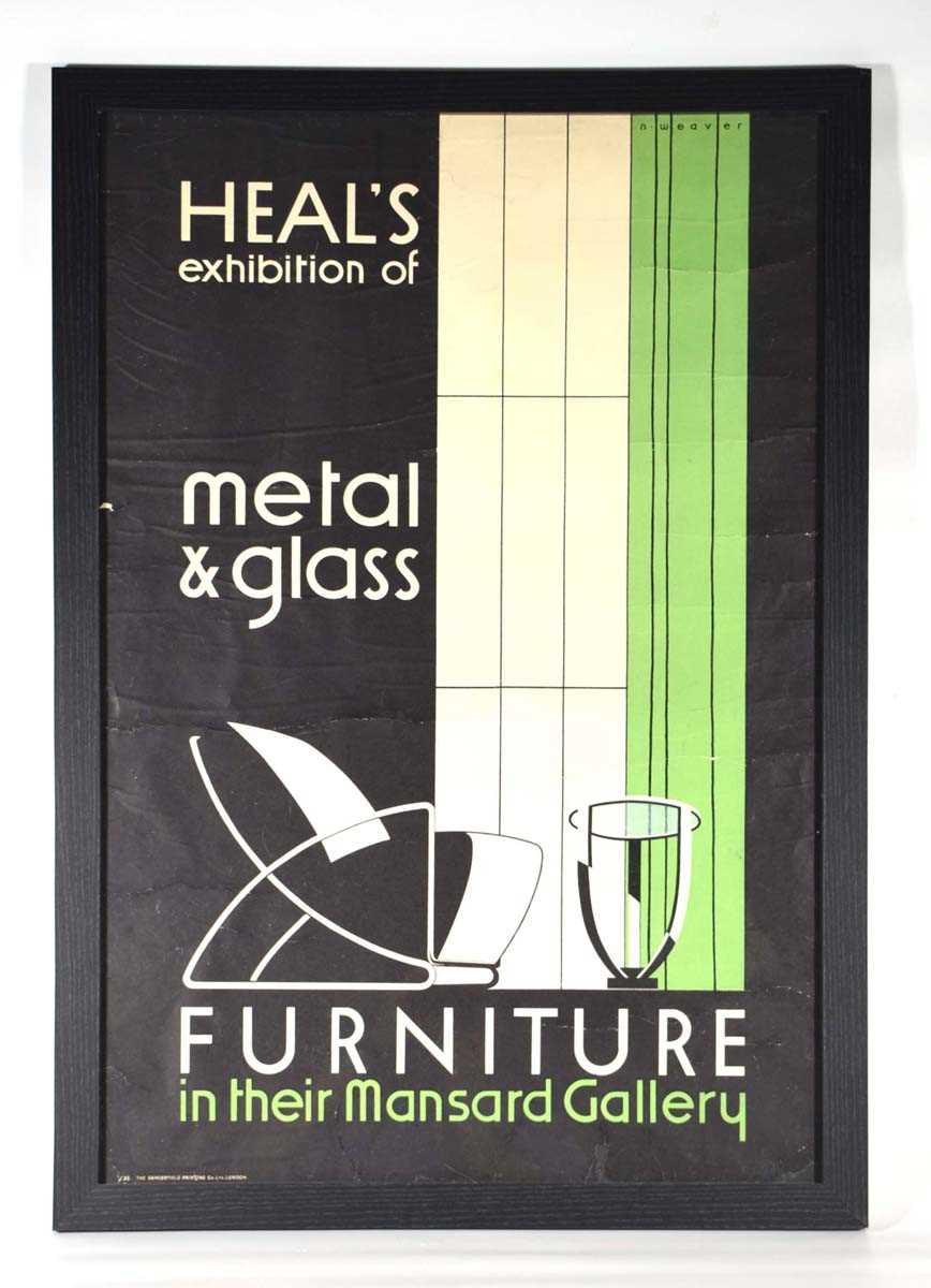 Norman Weaver (1913-1989) for Heals, a 1933 poster 'Heals Exhibition of Metal & Glass... Furniture