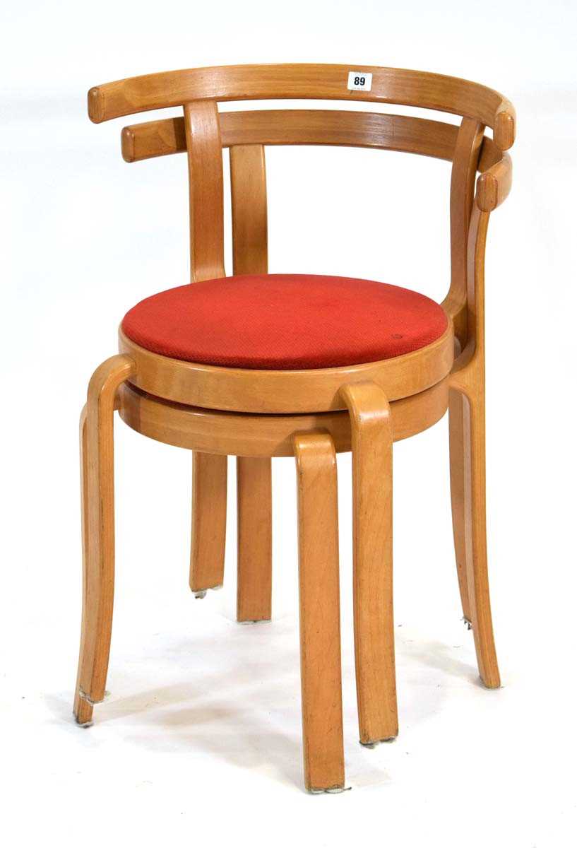 Thygesen & Sorensen for Magnus Olesen, Durup, a pair of beech and upholstered stacking chairs*Sold - Image 5 of 5