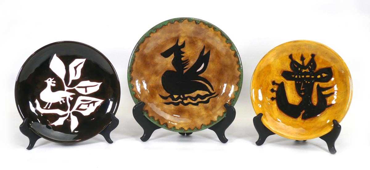 Jean Lurcat (French, 1892-1966) for Sant-Vicens, a hand-painted terracotta plate depicting a dragon,