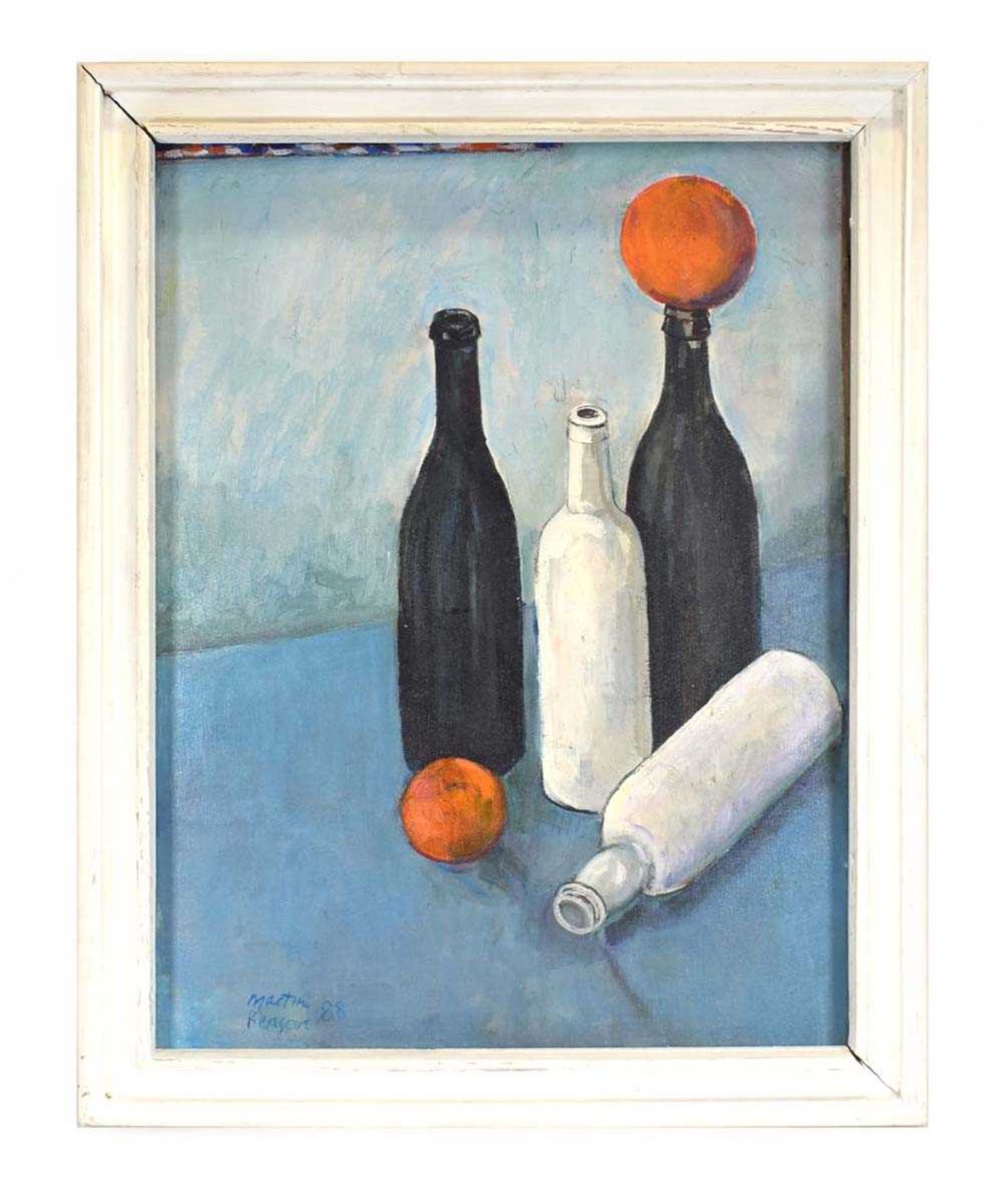 Martyn Benson (1918-2010),Still life,signed and dated '88,oil on canvas lais onto artists' board,