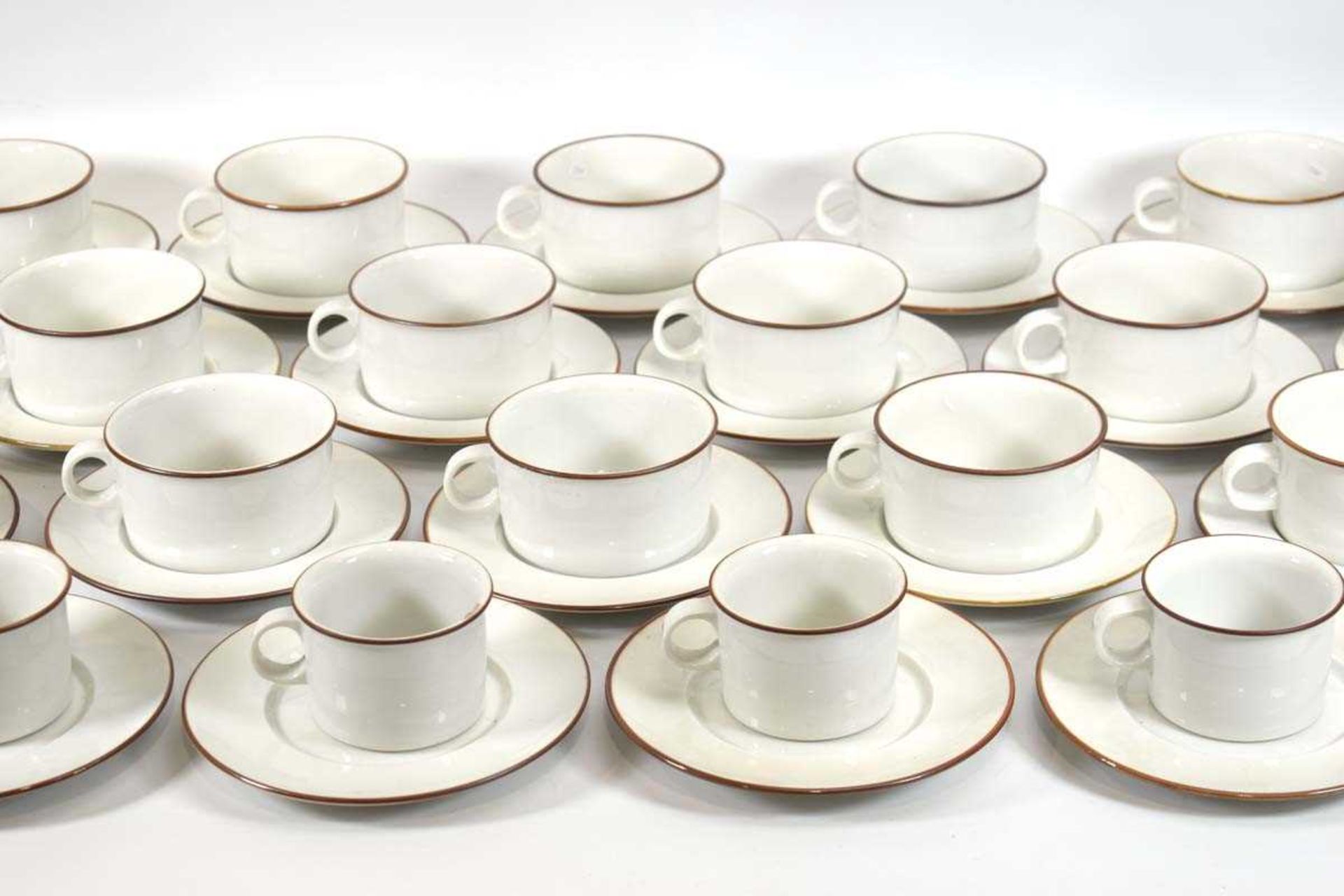 A group of Danish Royal Copenhagen cups and saucers decorated in the 'Domino' patternPicture does - Image 2 of 2