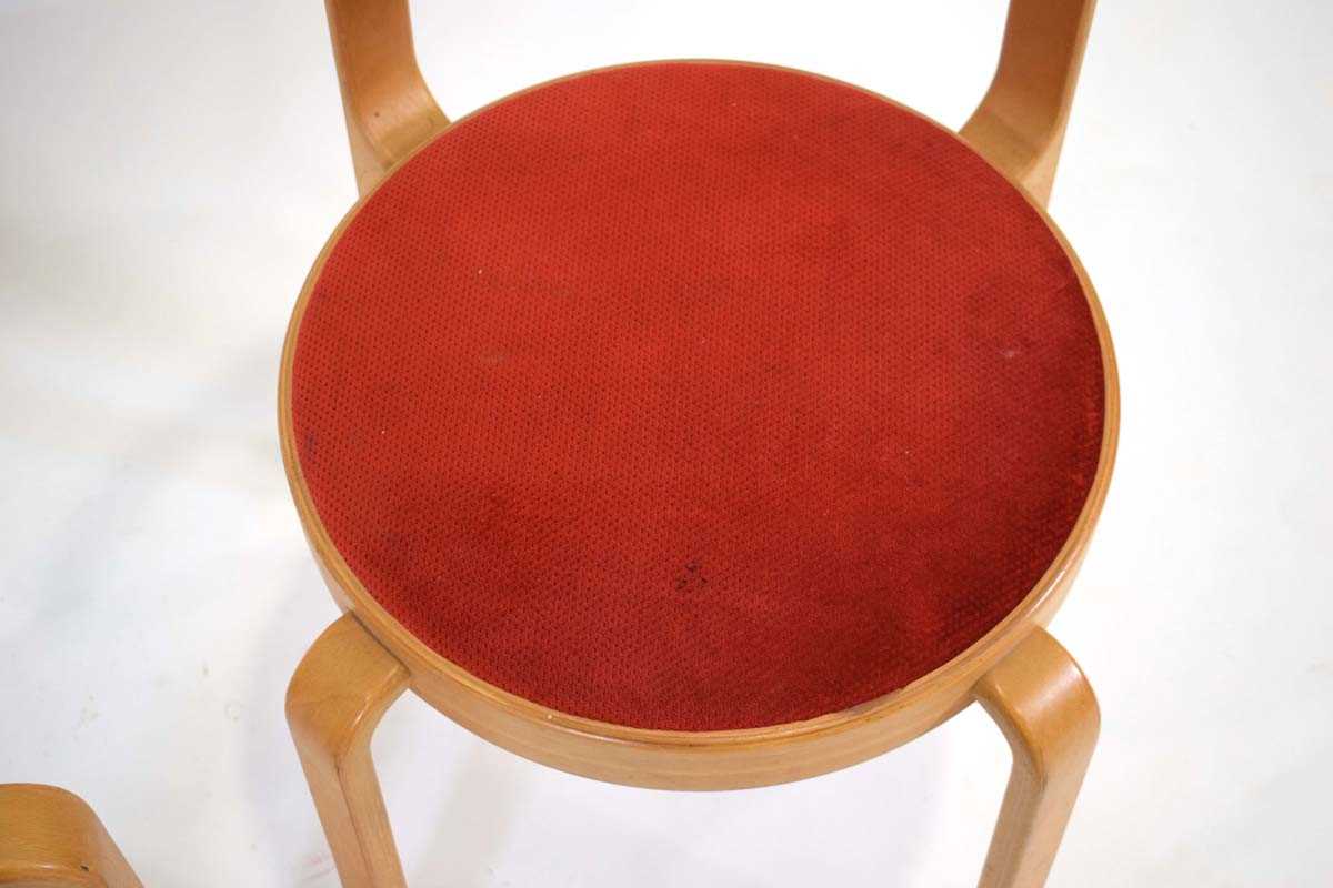 Thygesen & Sorensen for Magnus Olesen, Durup, a pair of beech and upholstered stacking chairs*Sold - Image 3 of 5