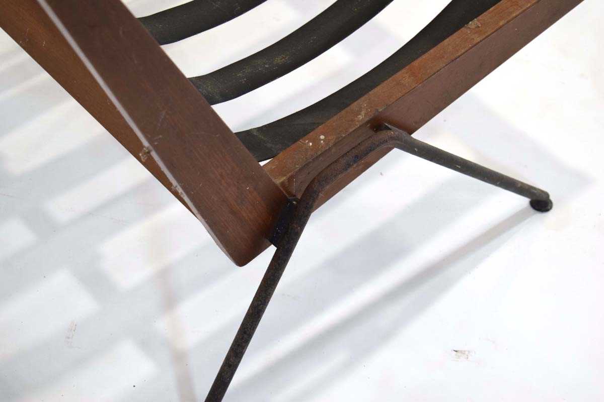 A Robin Day 'Chevron' chair with a teak frame and black metal tubular legs, designed in 1959, - Image 3 of 7