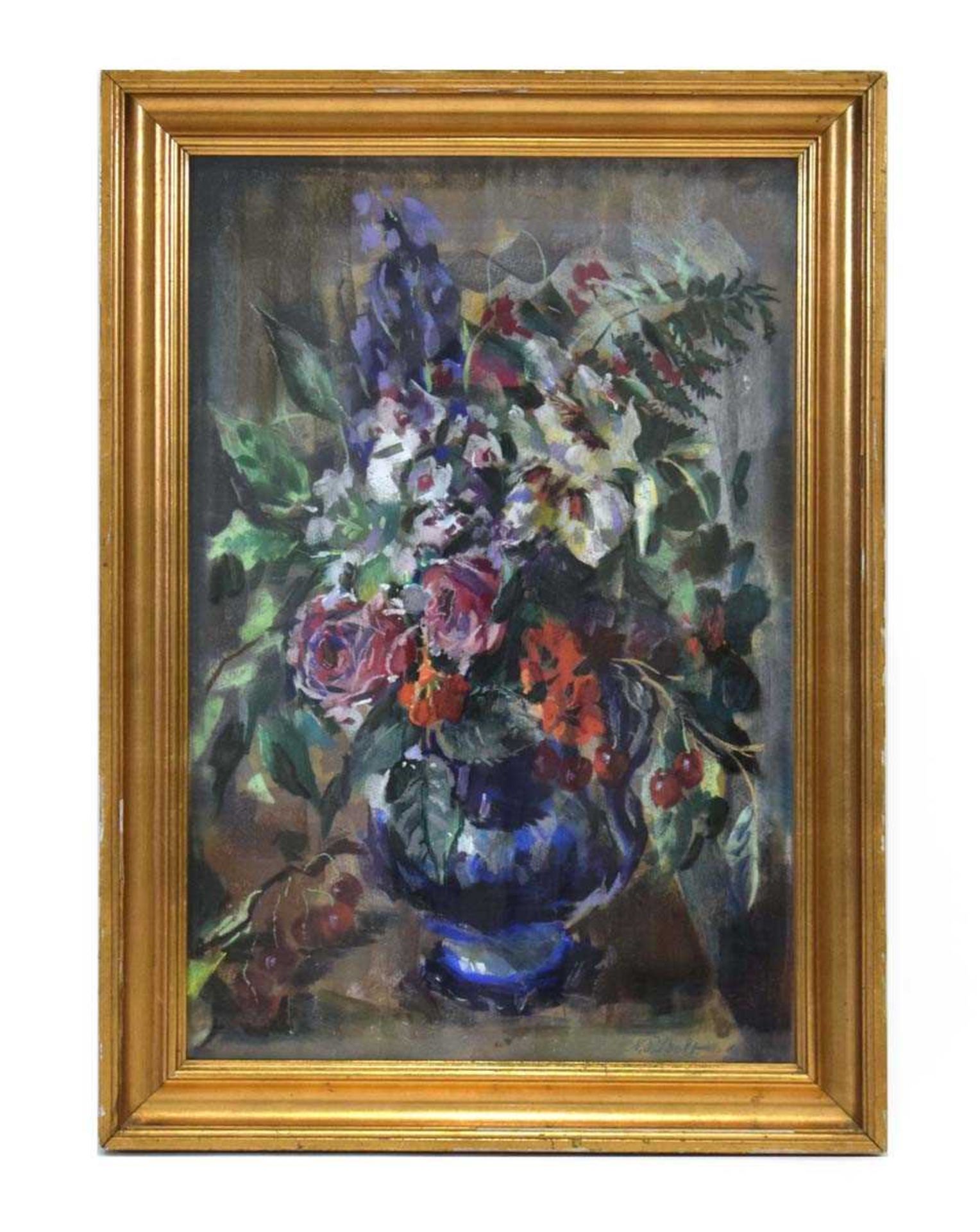 Niels Peter Bolt (Danish, 1885–1965)A still life,signed,pastels,image 70 x 46 cm