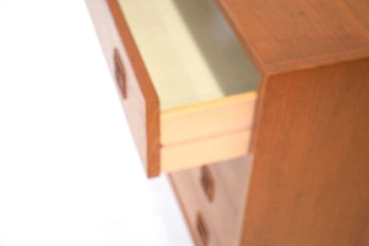 A 1960's Danish teak chest, the four long drawers each with an integral moulded handle, on - Image 5 of 6