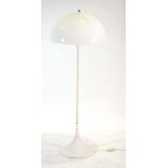 Verner Panton for Louis Poulsen, a 'Panthella' floor lamp in white opal acrylic, label to the