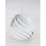 A modern 'Turbo' sculptural white ceiling light designed in 1965 by Louis Weisdorf for Gubi