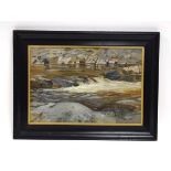 J.S.C. Alexander,'Rocky Pool on the Yarrow',signed,watercolour,image 25 x 37 cm,label verso