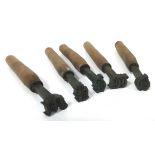 Bookbinders Finishing Tools : Several sets of Old English Capital and Fancy Roman letter sets.