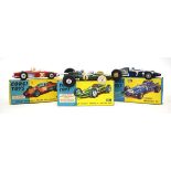 Three Corgi Toys models:154 Ferrari Formula 1 Grand Prix racing car,155 Lotus-Climax Formula 1