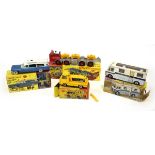 Four Dinky Toys models:277 Superior Criterion ambulance,280 Midland mobile bank,436 Atlas Copco