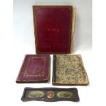 Commonplace Books. Folio, maroon leather bound, gilt, book with the name of Eliza Scarlett, 1805,