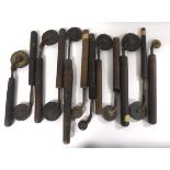 Bookbinders Finishing Tools. Set of 12 Brass Decorative Gilding Wheels ( some quite elaborate ) of