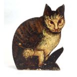 A vintage candle holder naively modelled as a seated cat, h. 32 cm