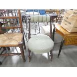 A late 19th century mahogany and upholstered chair loosely in the manner of Pugin