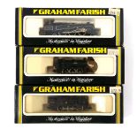 Three Graham Farish N gauge steam tank loco's:1655 2-6-4 standard tank locomotive BR 80064,1705