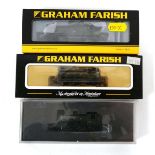 Three Graham Farish N gauge steam tank loco's:372-326 standard class 3MT 82005 BR green late crest,