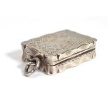 A Victorian silver, parcel gilt and fern engraved vinaigrette of typical form, maker CC,