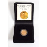 A Royal Mint proof sovereign dated 1982, cased