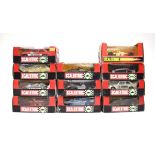 Eleven Scalextric slot cars:4092 BMW M3,4091 BMW M3,4068 Williams FW07 F1,4087 Ferrari Fi,4059 Lotus