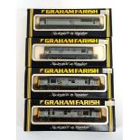 Four Graham Farish N gauge diesel loco's:8037 class 37 diesel BR petroleum sector,8038 class 37