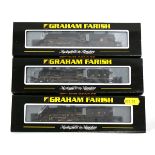 Three Graham Farish N gauge steam loco's and tenders:372-601 V2 60807 BR lined black e/crest,372-125