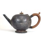 An early 20th century bachelors' teapot of globular form, London 1927, h. 11 cm, 11 ozs (af)Very