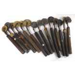 Bookbinders Finishing Tools. Set of 14 Brass Gilding Wheels including some Doubles and Triples.