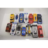 Fourteen loose Scalextric and other slot cars (14)