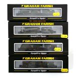 Four Graham Farish N gauge steam loco's and tenders:372-025 Castle Class 7033 Hartlebury Castle BR