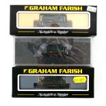 Three Graham Farish N gauge diesel shunters:371-001 class 08 diesel shunter D3729 BR green l/crest,