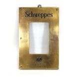 A Schweppes Ltd. brass mounted menu holder for the exterior of a hotel or restaurant
