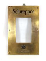 A Schweppes Ltd. brass mounted menu holder for the exterior of a hotel or restaurant