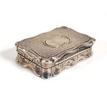 A Victorian silver, parcel gilt and engine turned vinaigrette of typical form, maker ES,