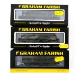 Three Graham Farish N gauge diesel loco's:371-078 class 25/2 diesel D7549 BR two tone green kate